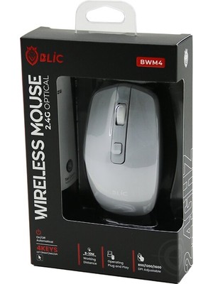 Die Grup Blic-Bwm4 Beyaz Kablosuz Mouse 2.4g 8-10M Distance Wireless - Kablosuz 1600DPI (5501)