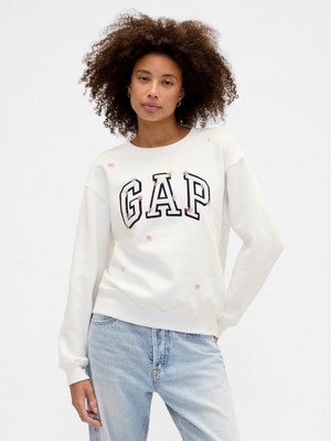 Gap Kadın Beyaz Gap Logo Sweatshirt
