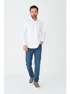 White Stone Lacivert Erkek Günlük Jean Pantolon