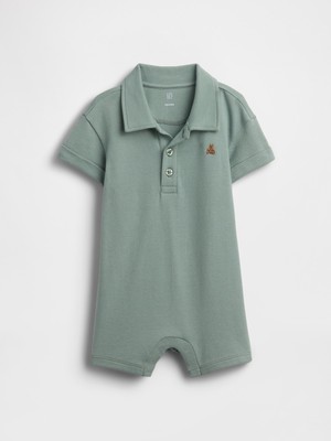 Gap Bebek Yeşil Pique Polo Şort Tulum