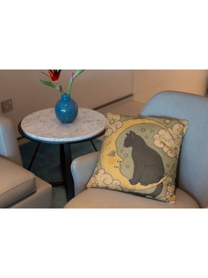 Abat Home Dekoratif, Modern Dijital Baskılı Süet Kırlent Kılıfı (Koltuk Yastık Kılıfı)  40 x 40