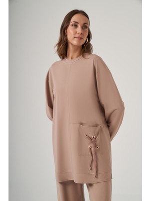 Nuss Cep Detay Pantolonlu Takım 1094 Camel