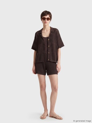 Soulife Beli Lastikli Ajurlu Kadın Şort