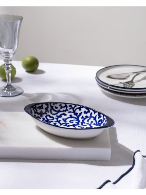 Madame Coco Reve Bleu Reneta Oval Tabak - 19 cm - Mavi/beyaz