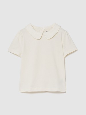 Gap Kız Bebek Krem Puff Sleeve Yaka T-Shirt