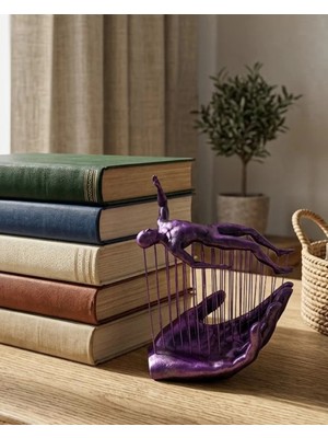 Serac Collection 3D Mor Insan Figürü Dekoratif Duvar ve Masa Üstü Sanat Objesi - SA002G-6ETIW5