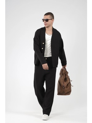 Oversize Kalıp Müslin Erkek Kimono Takım