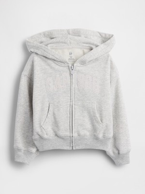 Gap Kız Bebek Gri Vintagesoft Terry Fransız Havlu Logo Fermuarlı Sweatshirt