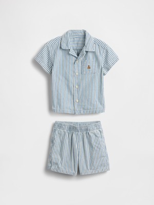 Gap Bebek Mavi Denim Çizgili Outfit Set