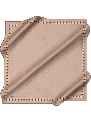 Aker Açık Kahverengi 90X90 Ipek Krep Saten Eşarp
