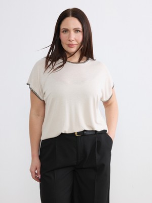 Soulife Büyük Beden Dikiş Detaylı Bluz