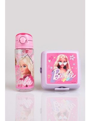 x Dekomus Lisanslı Barbie Extra Glam Collection 500 ml Matara ve 2 Katlı Beslenme Kutusu Smart Lunch Box