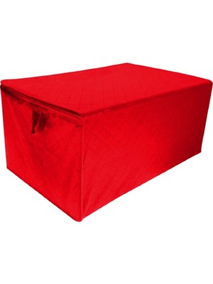 Divanev 3 Adet Extra Telalı Kaliteli Hurc 52X28X21 Cm ölçüde Kırmızı Hurç