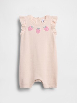 Gap Bebek Açık Pembe Strawberry Triko Shorty Tulum