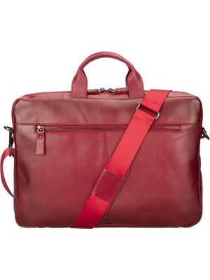BloominBag Bloom Urban Shield 13"-14" Crimson Red Deri Laptop / Macbook Çantası