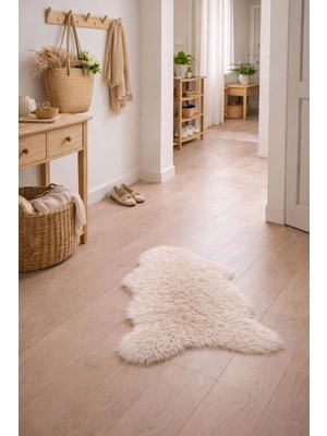 Eyprich Kuzu Post Peluş Premium Kalite Halı - Yumuşak Tüylü Krem