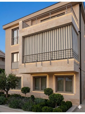 Gön Ev Tekstili Balkon Perdesi Yağmur Geçirmez - Kalın - Bağcıklı