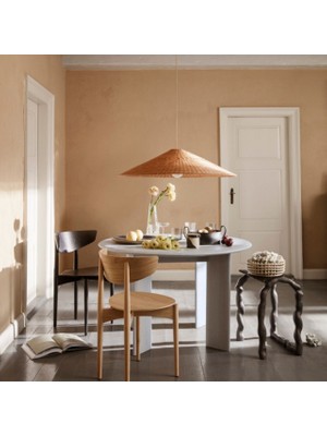 Rattam Doğal Rattan Ahşap Avize: Roof 50CM