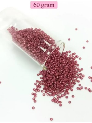 Just Cheap Store Dökme Cam Kum Boncuk (11/0) 2 mm - 60 Gram -  Koyu Pembe - BNC046