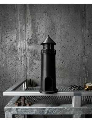 Serac Collection Modern Tasarımlı 3D Siyah Deniz Feneri Ev Dekor Objesi - SA002G-6ERE07