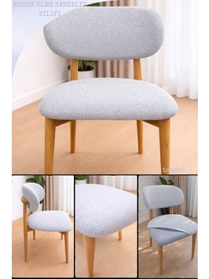 UY STYLE Jakarli Kumaş Bohem Elma Sandalye Kılıfı,esnekli ,lastikli ,leke Tutmaz (1 Adet)