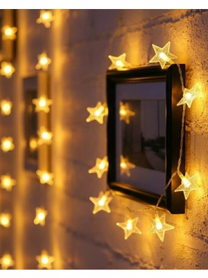 Tgzm 5 Metre 20 Yıldızlı LED Işık Zinciri Daylight Beyaz Salon ve Oda Dekoru - TG0012-2QH2S3