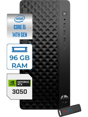 Hp Prodesk 2 Tower G1I Intel I5 14500  Up To 5,0ghz 96GB Ddr5 512GB SSD 6GB/RTX3050 Freedos Mini Tower Masaüstü Bilgisayar B6YE4ET23F32+ZETTAUSBBELLEK