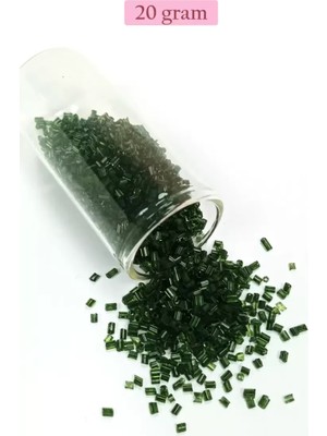 Just Cheap Store Kesme Cam Boncuk 2mm - 20 Gram - Şeffaf Koyu Yeşil -BNC319