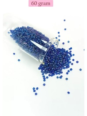 Just Cheap Store Dökme Cam Kum Boncuk (11/0) 2 mm - 60 Gram -  Koyu Mavi - BNC052