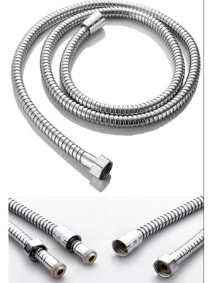 Kustar Yüksek Kaliteli Örgülü Spiralli Banyo Duş Hortumu 1,5 Metre