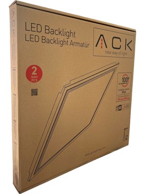 60X60 Ack 42W Sıva Altı LED Panel 3000K Gün Işığı 2ADET
