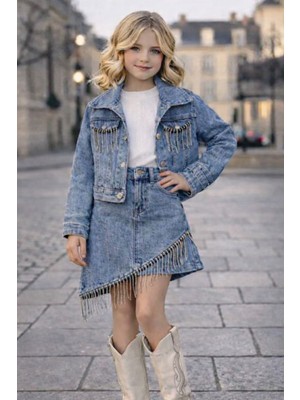 Kız Çocuk Giyim Kot Ceket Şort Etek Bluz Çanta Kombin