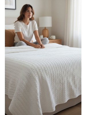 Lussart Collection Örgü Desen Çift Kişilik Pike (220X240 Cm) %100 Cotton