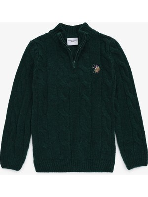 U.s. Polo Assn. Erkek Çocuk Koyu Yeşil Kazak /triko 50293063-VR079
