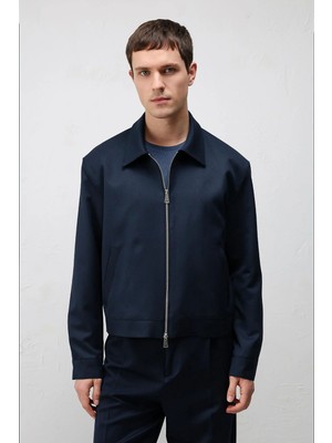 Antioch Lacivert Relaxed Fit Fermuarlı Erkek Mont