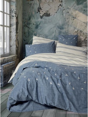 Decostyle Klein Nakışlı Çift Kişilik Nev Takımı Ceria Lacivert