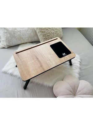 Folding Telefon ve Tablet Bölmeli Katlanır Ayaklı Laptop Sehpası Notebook Bilgisayar Çalışma Masası