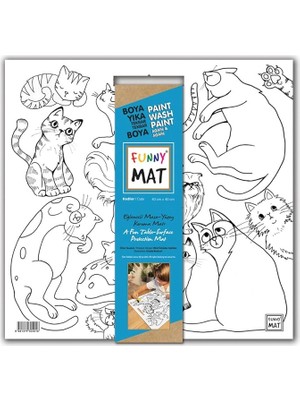 Çocuk Funny Mat White 40X40CM - Kediler