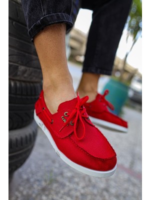 Decostyle Mevsimlik Keten Ayakkabı Kırmızı