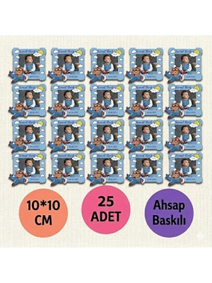25 Adet Ahşap Magnet Tüm Özel Günler Için (Söz, Nişan, Sünnet, Bebek) Fotoğraflı Hediye Dağıtmalık