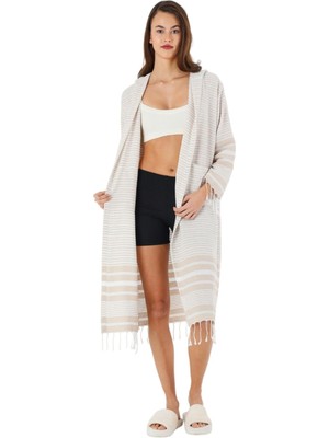 Delixa Peştemal Bornoz Plaj Elbisesi Bej S/m