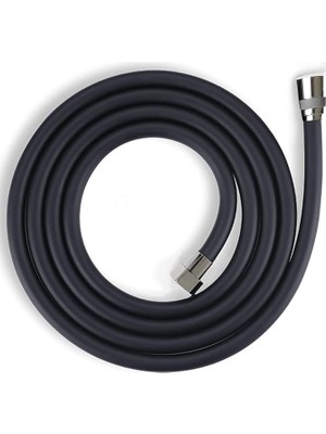Black Paslanmaz Kopmaz Patlamaz Kaliteli Pvc Duş Hortumu - Yüksek Kaliteli Lüx Duş Spirali - Tüm Duş Setleri/duş Başlıkları ile Uyumlu (G1/2) - 150CM Siyah