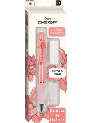 Deep Versatil Kalem 07MM- Toprak Tonları - Yedekli Set (Grip ve Silgi) Mercan