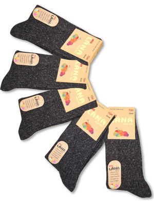 Delixa Lambswool Termal Çorap – 5 Çift Dikişsiz Kuzu Yünlü Kışlık Set – Kutulu, Soğuk Havalara Özel (, 36-4