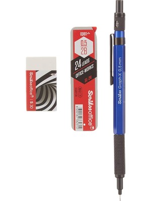 Office Graphx 3'lü Set Versatil Kalem 0.5 mm Mavisilgimin 0.5 mm