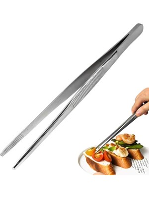 Maşa Cımbızı Paslanmaz Çelik Mangal Chef Maşası, Profesyonel Mutfak Cımbızı, Uzun Saplı Gıda Cımbızı, Çok Fonksiyonlu Mangal Cımbızı,barbekü Maşası 30 cm