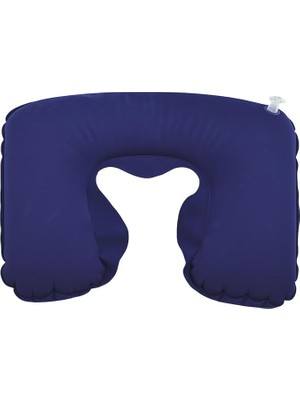 Şişme Seyahat Boyun Yastığı, Ergonomik Travel Neck Pillow, Katlanabilir, Taşınabilir, Uçak, Otobüs, Tren Yolculukları Için Rahat Uyku Yastığı Lacivert