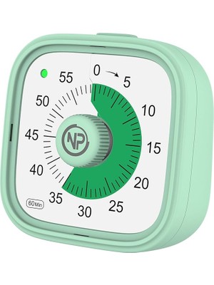 Mutfak,ders,yemek Için 60DK Analog Alarm Zamanlayıcı,pomodoro Öğrenci Motivasyon Saati (Yeşil)