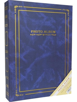 15X21CM 200 Fotoğraf Kapasiteli Ciltbezli Lüks Fotoğraf Albümü Mavi