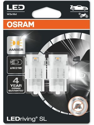 T20 Tek Devreli LED Ampul Sarı 12V 7505DYP (1 Takım-2 Adet)